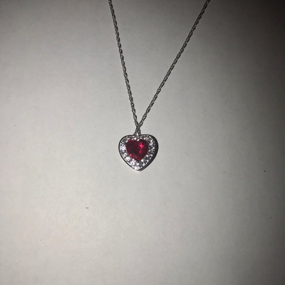 Ruby and White Sapphire Pendant - Picture 3 of 4